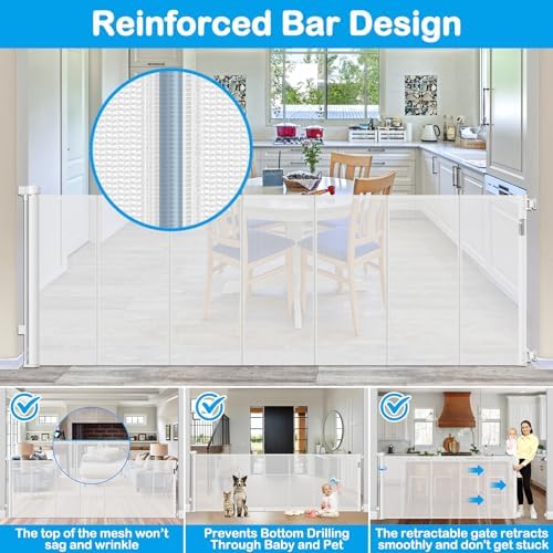 Reinforced 42" Extra Tall Retractable Baby Gates - Image 2