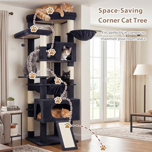 Gitelsnour Cat Tree, 78.7'' Cat Tower, 2 Big Condos - Image 6