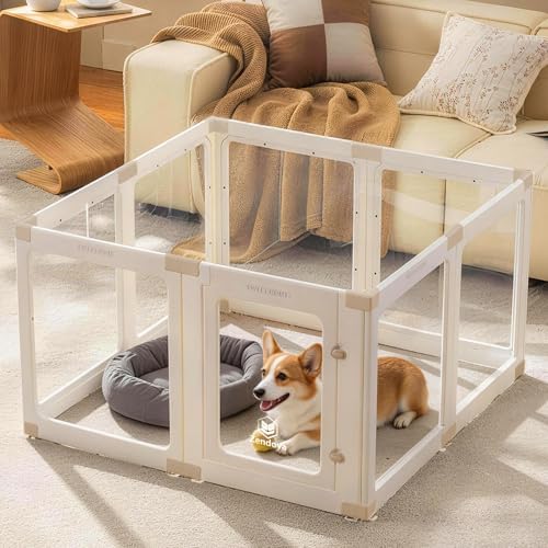 Acrylic Dog Playpen Indoor for Small Dogs & Puppies by Zendova
