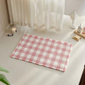 TYUU Waffle Bath Mat, Small Cute Bathroom Rug Non Slip, 24x16 Pink & White by TYUU