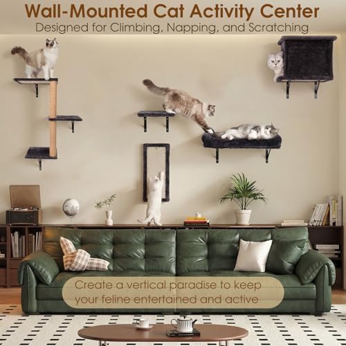 5-in-1 Cat Wall Shelves for Large Cats, Floating Climber - Image 5