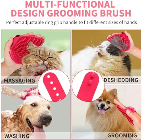 Comotech 6PCS Dog Bath Brush & Dog Toothbrush | Adjustable Handle Shampoo Brush - Image 5