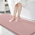OLANLY Memory Foam Bathroom Runner Rugs 70x24, Long Bath Mats, Dusty Rose by OLANLY
