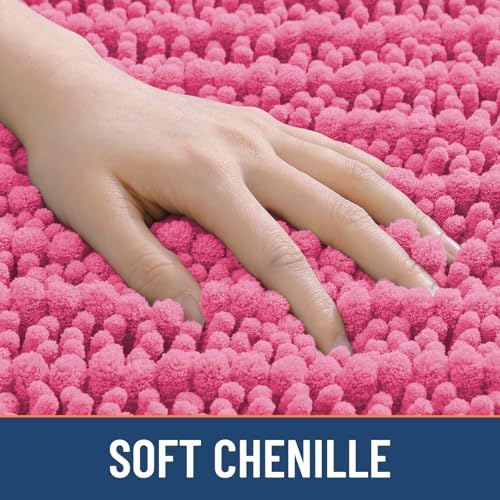 Smiry Bathroom Rugs 59X24, Extra Soft Rubber Backing Chenille Bath Mats - Image 4