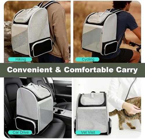Backpack to Carry Cat and Small Puppy up to 16 Pounds, Breathable Pet Carrier - Image 5