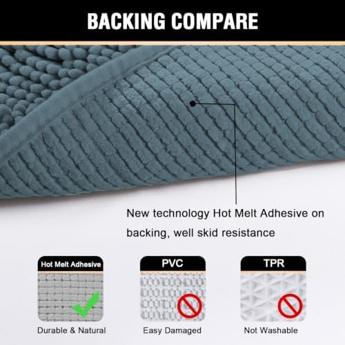 H.VERSAILTEX Microfiber Bath Rugs Chenille Floor Mat Ultra Soft Washable - Image 6
