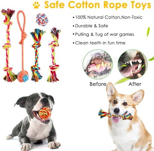 Aipper Dog Toys 25 Pack for Fun and Teeth Cleaning, Puppy Chew Toys Pack - Image 5