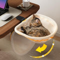 JUNSPOW Cat Desk Bed One-Click Folding, Maximum Holds 40lb, Cream Mesh by JUNSPOW