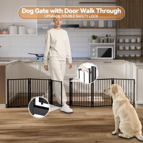 SNUOWU Full Metal Freestanding Dog Gate - Image 5