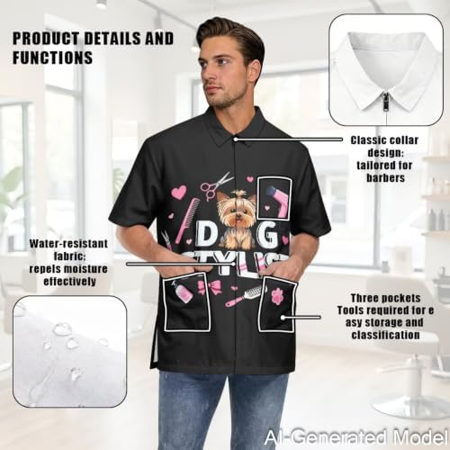 Dog Grooming Smock for Women & Men Water & Hair Repellent - Image 5