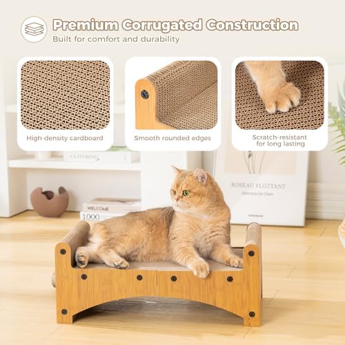 Avont Cat Scratcher Lounge, 3-in-1 Reversible Cardboard Scratching Bed - Image 2