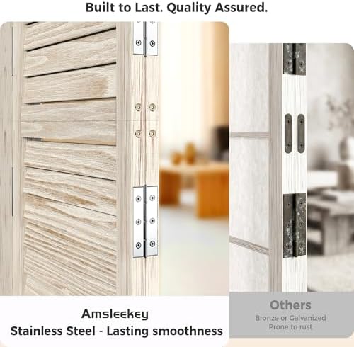 Amsleekey 4 Panel Wood Room Divider - Image 3