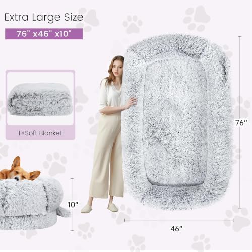 Murago Human Dog Bed for Adults, Light Grey - Image 7