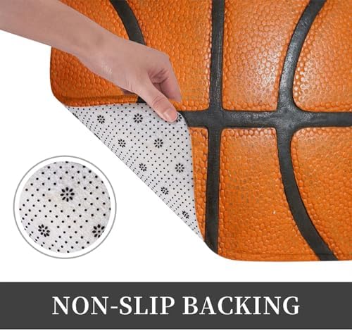 Basketball Texture Bath Mat Non-Slip Soft Microfiber Bathroom Rugs Washable - Image 4