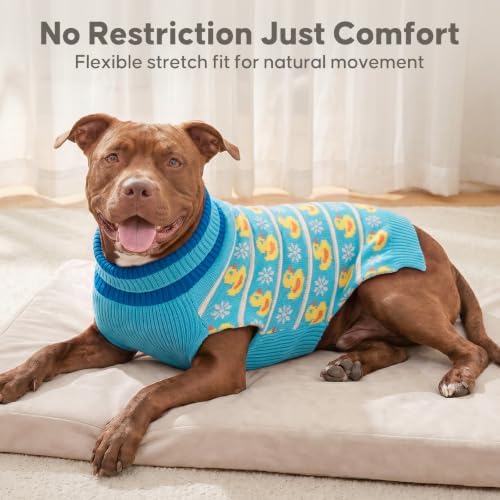 KYEESE Dog Sweater for Medium Large Dogs Turtleneck Thick Knit, Duck - Image 2