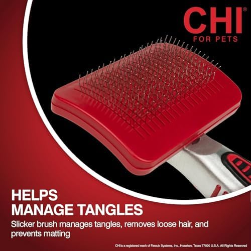 CHI for Dogs Self-Cleaning Slicker Brush, Small Size - Image 3