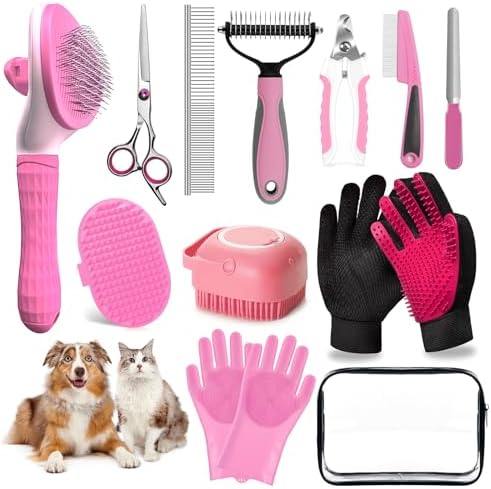 Dog Brush for Shedding 13pcs Bath Grooming Kit by 2TRUL