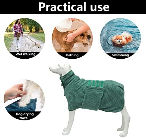 Geyecete Dog Bathrobe Towel Dog Drying Coat-Dry Fast Dog Bag-Pineapple Grid - Image 3