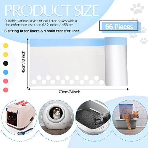 Jutom 56 Count Sifting Litter Box Liners, Cat Box Liners - Image 2