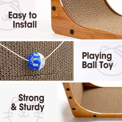 2 Pack Cat Scratcher, 23.6 Inch L Shape Vertical Cat Scratching Board - Image 4