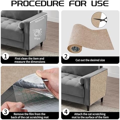 2 Pcs Self-Adhesive Cat Scratch Mat, Cat Scratch Furniture Protector - Image 4