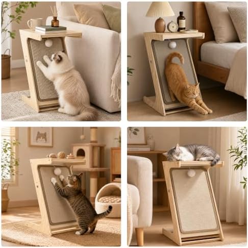 Cat Scratching Post Z-Shaped Cats Scratcher Side Table - Image 6