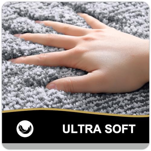OLANLY Bathroom Rugs 36x24, Soft Absorbent Microfiber Bath Rugs, Dark Grey - Image 3