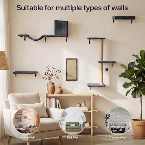 Endark 5‑in‑1 Cat Wall Shelves, Wall Hanging Cat Climbing Wall Set - Image 6