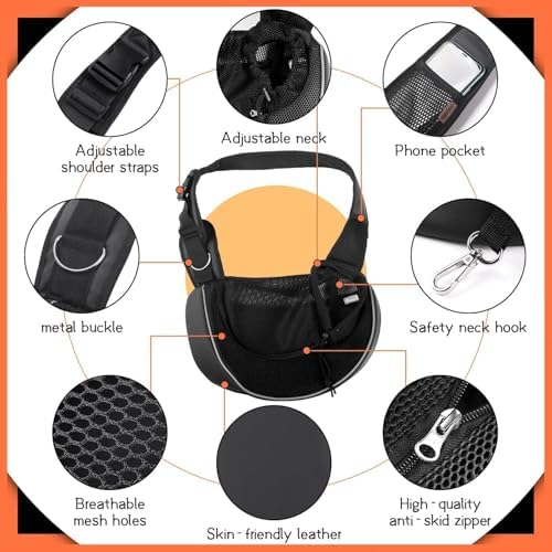 YUDODO Pet Sling Carrier for 2-5 lbs Small Dogs Cat Puppy Crossbody Carrier - Image 4