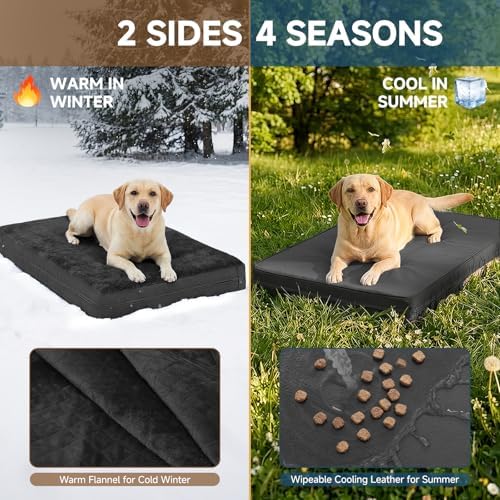 XL Waterproof Dog Bed for Crate, Washable Reversible Pads - Image 3