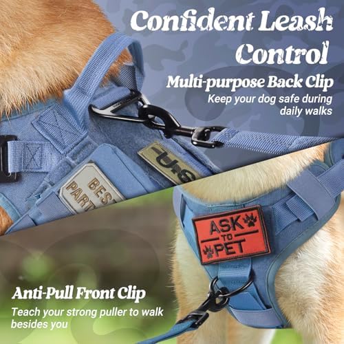 rabbitgoo Tactical Dog Harness for Medium, Heavy Duty Military No Pull Vest - Image 2
