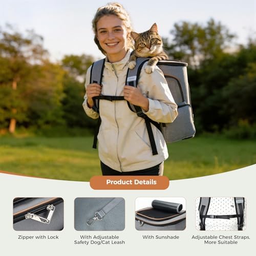 Large Cat Backpack Expandable Pet Carrier Backpack, Lekereise Dog Backpack - Image 5