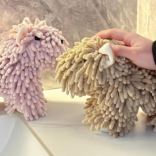 Chenille Dog Hand Towel for Bathroom & Kitchen, Cute Fuzzy Ball Towel - Image 6