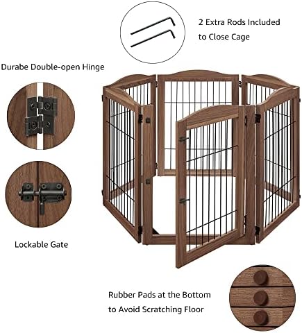unipaws 132" Extra Wide Dog Gate and Pet Playpen - Image 5