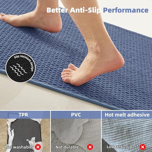 TYUU Bathroom Rugs Non Slip Washable, Super Absorbent Thin Bath Mat Quick Dry - Image 4