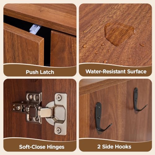 Cat Litter Box Enclosure, 31.5" Hidden Litter Box Cabinet Furniture - Image 6