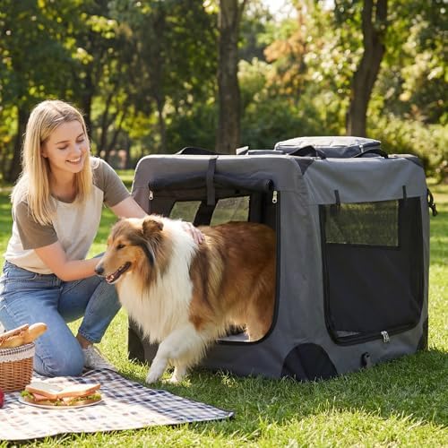 Giantex Collapsible Soft Dog Crate, 36 Inch Portable Travel Dog Kennel - Image 2