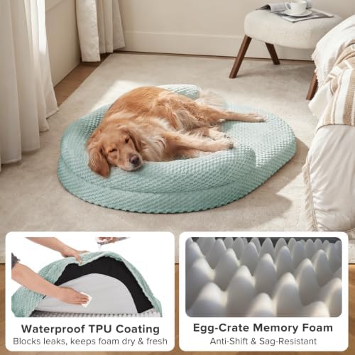 JOEJOY XXL Orthopedic Dog Beds, Extra Large Washable Waterproof Oval Dog Bed - Image 4