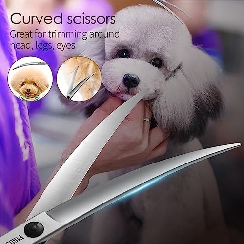 Professional Left Handed Curved Dog Grooming Scissors - Image 7