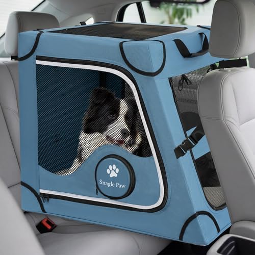 Snagle Paw Portable Dog Crate for Car Travel, Metal Frame Pet Crate, Pet by SnaglePaw