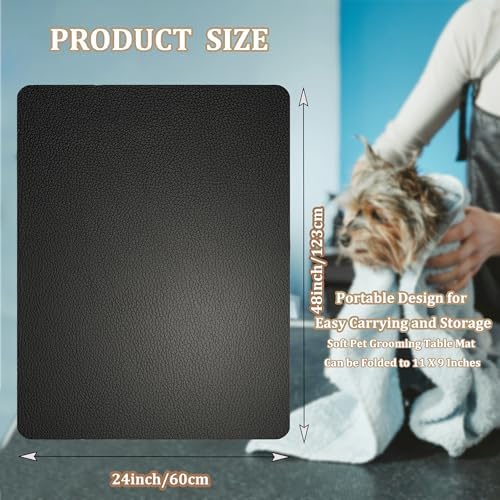 24 X 48inch Non-Slip Rubber Dog Grooming Mat, Portable Soft Pet Grooming Table - Image 6