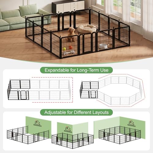 Indoor Dog Playpen, 24 Inch Metal Puppy Playpen, 6 Panels - Image 3