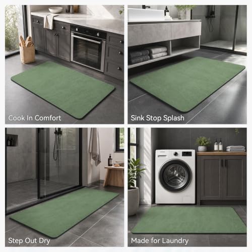 MontVoo -Bath Mat Rug-Rubber Backing Non Slip Quick Dry Absorbent Thin Bathroom - Image 6