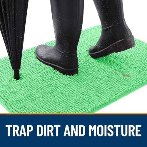 OLANLY Dog Door Mat for Muddy Paws 24x16, Super Absorbent Chenille Mud Mat - Image 2