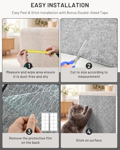 Cat Couch Scratcher for Furniture Protection, Self-Adhesive Cat Scratching Mat - Image 4