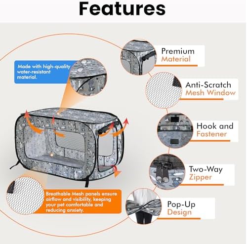 Portable Collapsible Pop Up Kennel, Tail Waggers - Image 4