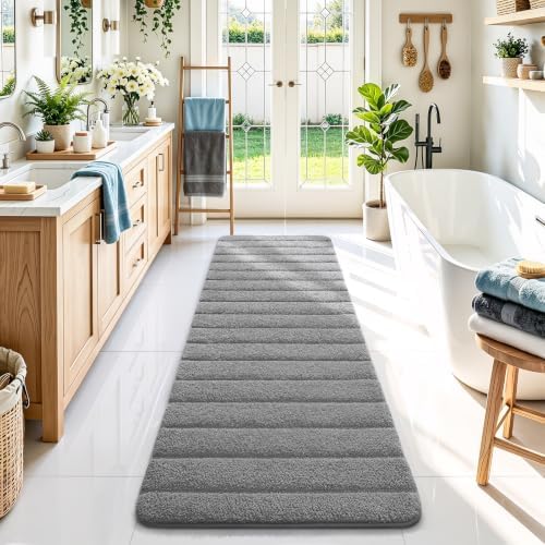 AROGAN Extra Long Bathroom Runner Rugs 24x80 Inch Bath Rug Non Slip by AROGANAREARUG