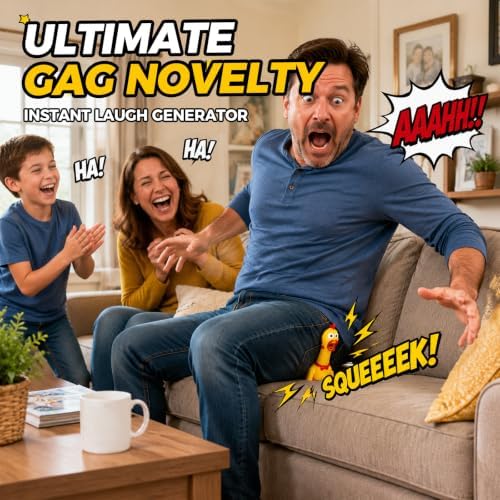 POPLAY Screaming Chicken, Squeaky Chicken Dog Toys Gag Gifts Prank - Image 4