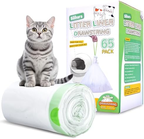 65 Count Drawstring Cat Litter Bags by Bilibara