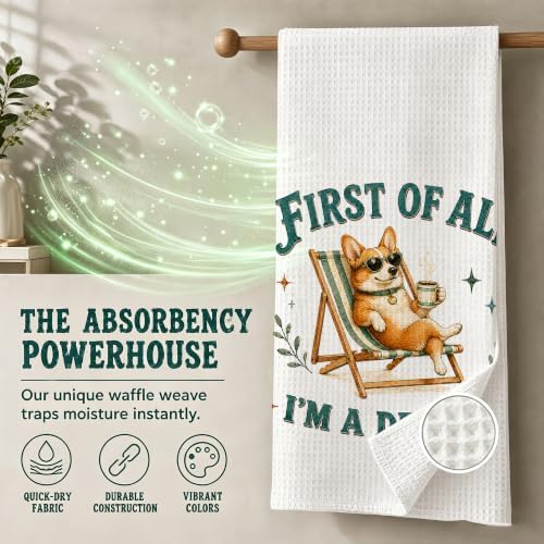 Corgi Kitchen Towel, Cute Dog Hand Towel, Funny Dog Lover Gift - Image 3